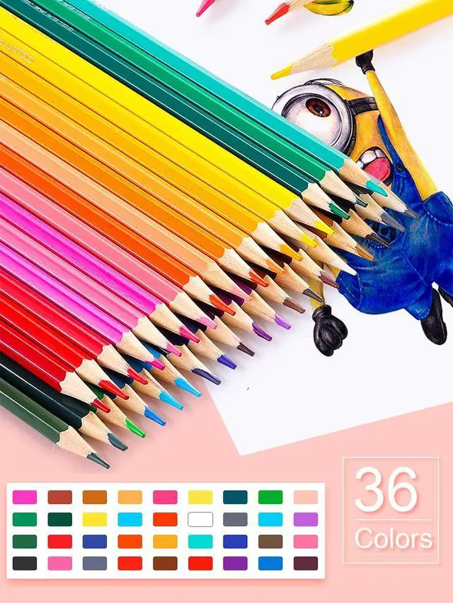 Alt view image 2 of 7 - 36 Pack Colored Pencils with Built-in Sharpener in Tube Cap