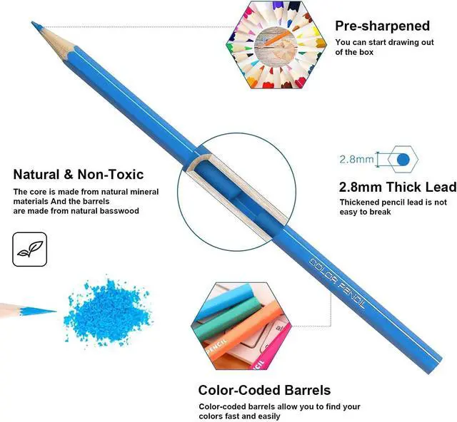 Alt view image 5 of 7 - 36 Pack Colored Pencils with Built-in Sharpener in Tube Cap