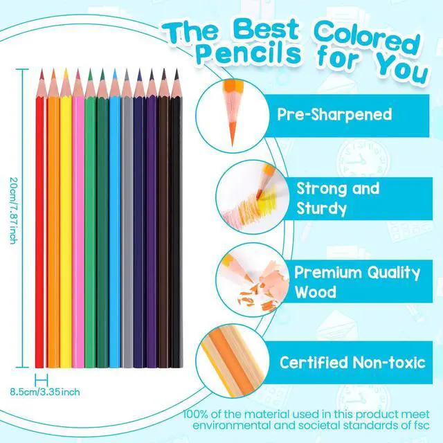 Alt view image 4 of 7 - 144 Count Colored Pencils for Kids, 12 Packs Colored Pencils Bulk 12 Colors