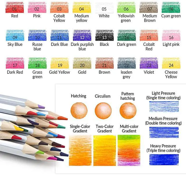 Alt view image 2 of 7 - 24 Colored Pencils for Adult Coloring Books, Soft Core Art Pencils