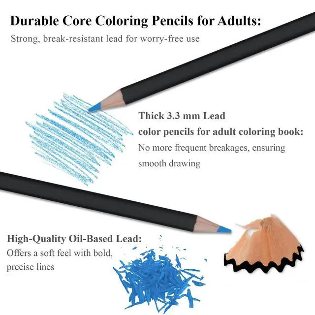 Alt view image 3 of 7 - Colored Pencils for Adult Coloring Books, 72 Color Pencil Set in Tube