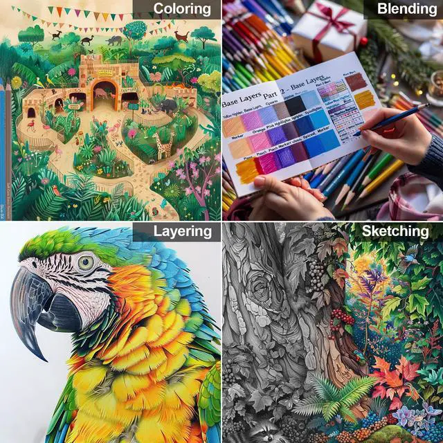 Alt view image 4 of 7 - Colored Pencils for Adult Coloring Books, 72 Color Pencil Set in Tube