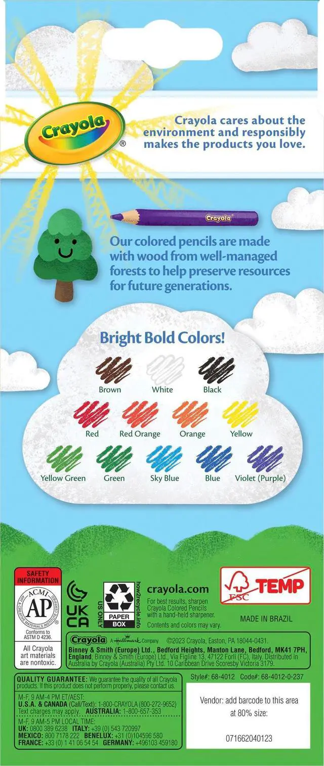 Alt view image 3 of 5 - 68-4012 Colored Pencils, 12-Count, Assorted Colors (Pack of 6)