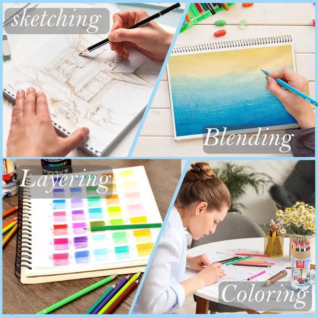 Alt view image 4 of 7 - Premium Colored Pencils,Set of 50 Colors,Artists Soft Core with Vibrant Color,Ideal for Layering Blending Shading,Color Pencils for Adults Beginners Coloring Book