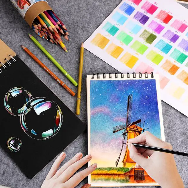 Alt view image 6 of 7 - Premium Colored Pencils,Set of 50 Colors,Artists Soft Core with Vibrant Color,Ideal for Layering Blending Shading,Color Pencils for Adults Beginners Coloring Book