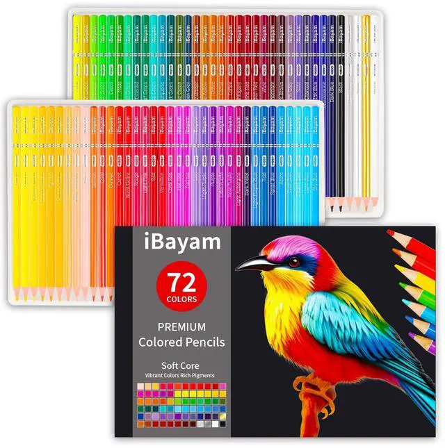 Main image of Soucolor 72-Color Soft Core Colored Pencils for Kids & Adults Coloring Book
