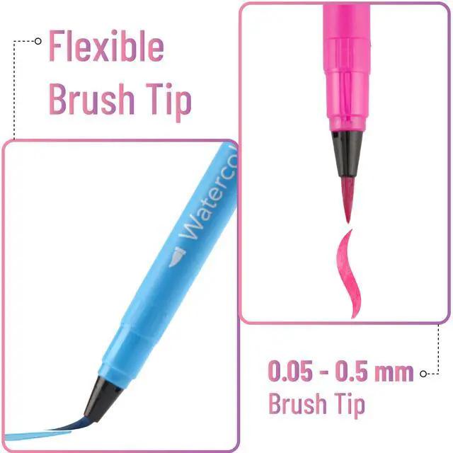 Alt view image 3 of 6 - Watercolor Brush Pens, 36 Pack, Blendable Art Markers
