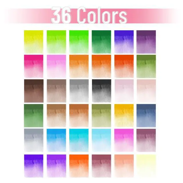 Alt view image 2 of 6 - Watercolor Brush Pens, 36 Pack, Blendable Art Markers