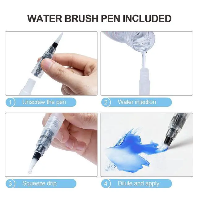 Alt view image 4 of 7 - Watercolor Brush Pens, 24 Colors Flexible Real Nylon Brush Tip Pens