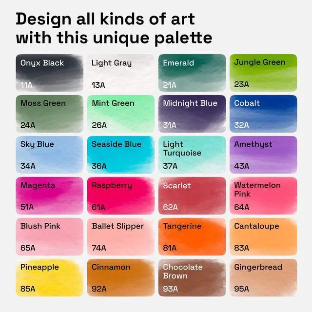 Alt view image 2 of 7 - 24 Watercolor Markers with Flexible Paint Brush Pens for Pros & Beginners - Consistent, Smooth, Bright, Washable, Non-Toxic, Ideal for Coloring, Calligraphy, & Manga