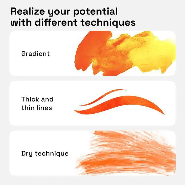 Alt view image 4 of 7 - 24 Watercolor Markers with Flexible Paint Brush Pens for Pros & Beginners - Consistent, Smooth, Bright, Washable, Non-Toxic, Ideal for Coloring, Calligraphy, & Manga
