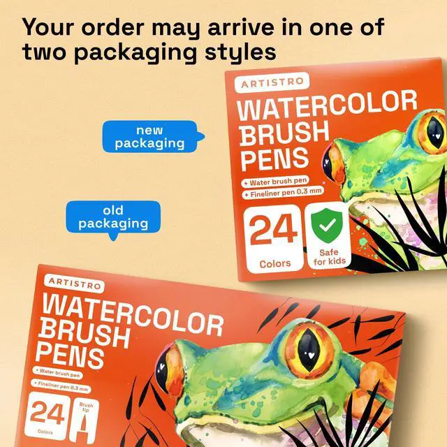 Alt view image 7 of 7 - 24 Watercolor Markers with Flexible Paint Brush Pens for Pros & Beginners - Consistent, Smooth, Bright, Washable, Non-Toxic, Ideal for Coloring, Calligraphy, & Manga