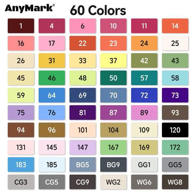 Alt view image 4 of 6 - 60 Colors Alcohol Markers Chisel & Fine Dual Tip