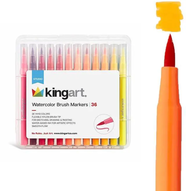 Main image of Watercolor Brush Markers, 36 Piece, Multicolor, 410-36
