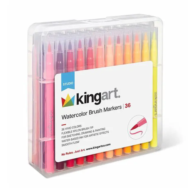 Alt view image 5 of 7 - Watercolor Brush Markers, 36 Piece, Multicolor, 410-36