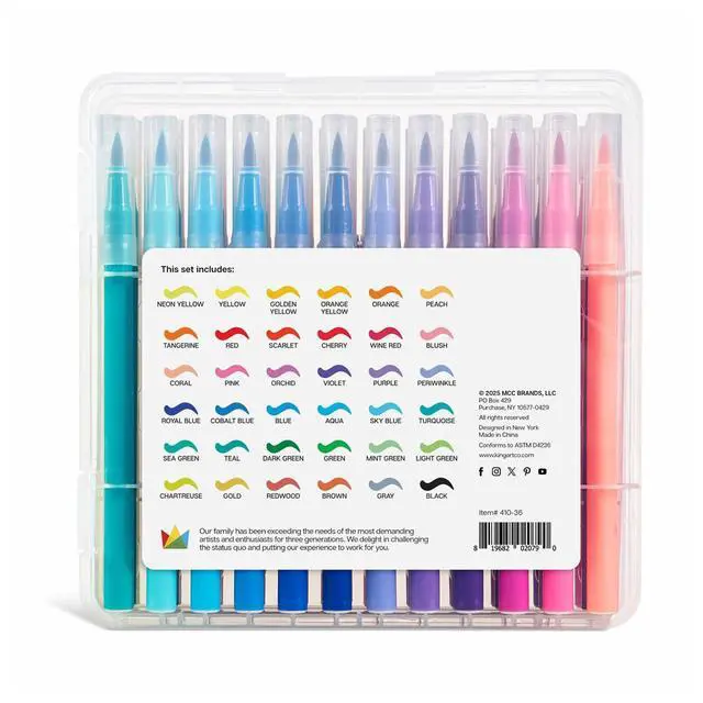 Alt view image 6 of 7 - Watercolor Brush Markers, 36 Piece, Multicolor, 410-36