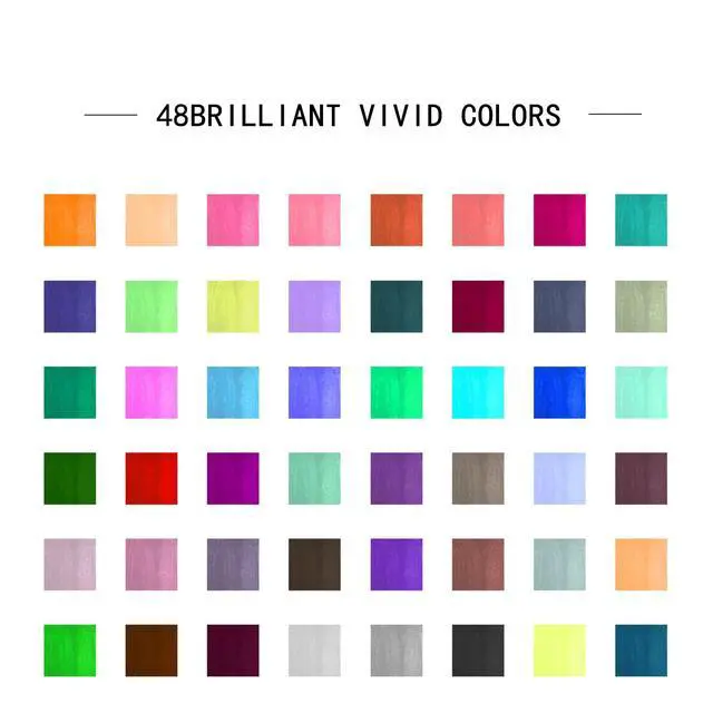 Alt view image 2 of 7 - Watercolor Pens,Set of 48, Real Brush Pens Watercolor Markers and 2 Water Brush,Online Tutorial Video for Coloring Books, Calligraphy(48 Colors)