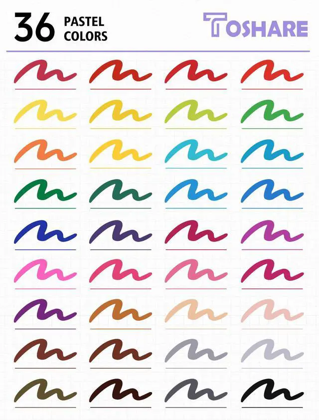 Alt view image 4 of 7 - 36 Colors Dual Tip Watercolor Markers Pens for School Supplies-Brush & Fine