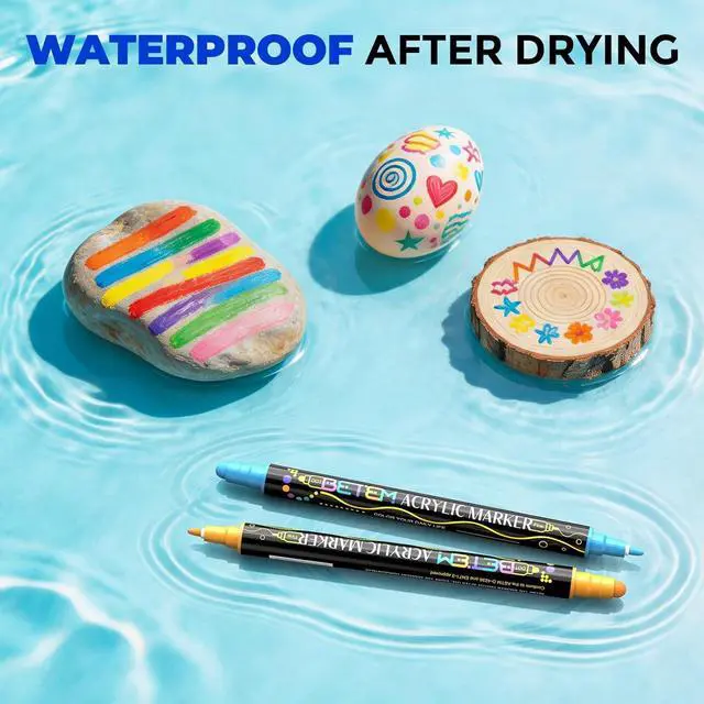 Alt view image 6 of 7 - 24 Colors Dual Tip Acrylic Paint Markers, Fabric Decorating Kits
