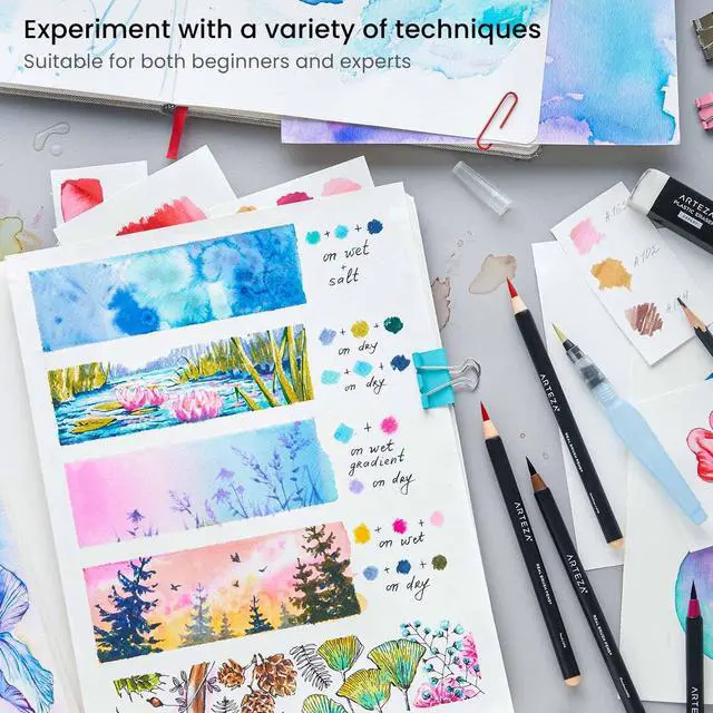 Alt view image 5 of 5 - Real Brush Pens, Set of 12, Bright Tones, Blendable Watercolor Markers and 1 Water Brush, Art Supplies for School, Home, and Office