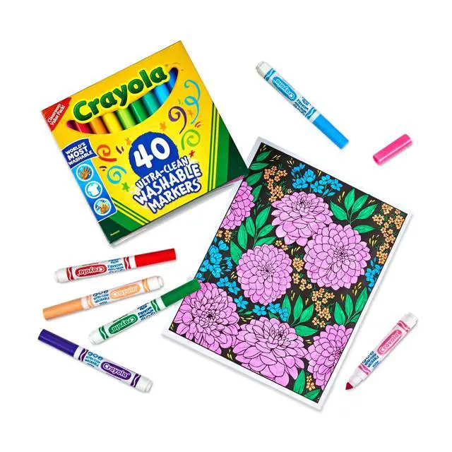 Alt view image 2 of 6 - Ultra Clean Washable Markers (40ct), Teacher School Supplies for Kids, Broad Line Colored Markers, Art Marker Set, Ages 3+