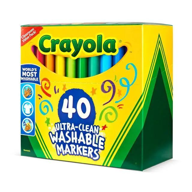 Alt view image 3 of 6 - Ultra Clean Washable Markers (40ct), Teacher School Supplies for Kids, Broad Line Colored Markers, Art Marker Set, Ages 3+