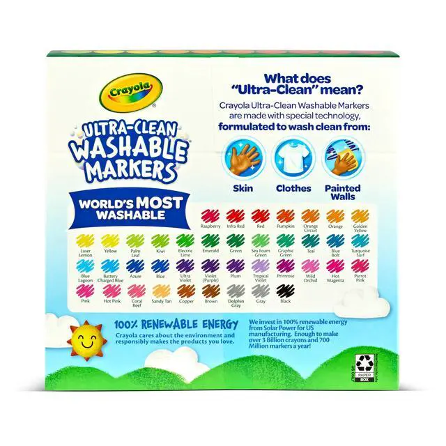 Alt view image 5 of 6 - Ultra Clean Washable Markers (40ct), Teacher School Supplies for Kids, Broad Line Colored Markers, Art Marker Set, Ages 3+