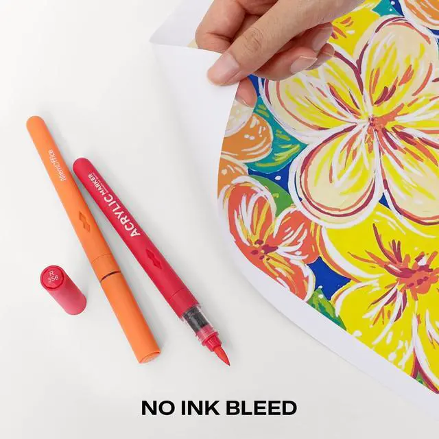 Alt view image 2 of 7 - Acrylic Paint Markers, 24 Colors, Brush Tip Paint Pens Set