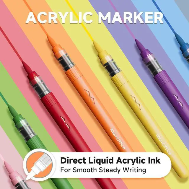 Alt view image 5 of 7 - Acrylic Paint Markers, 24 Colors, Brush Tip Paint Pens Set