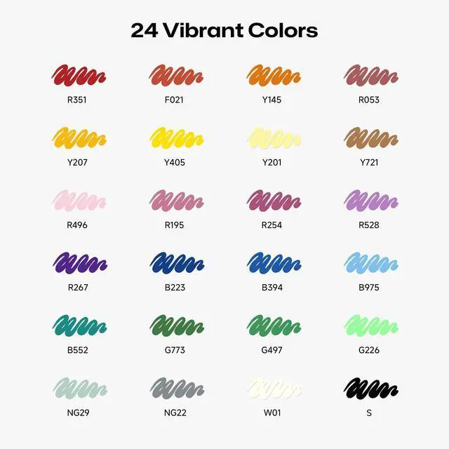 Alt view image 7 of 7 - Acrylic Paint Markers, 24 Colors, Brush Tip Paint Pens Set