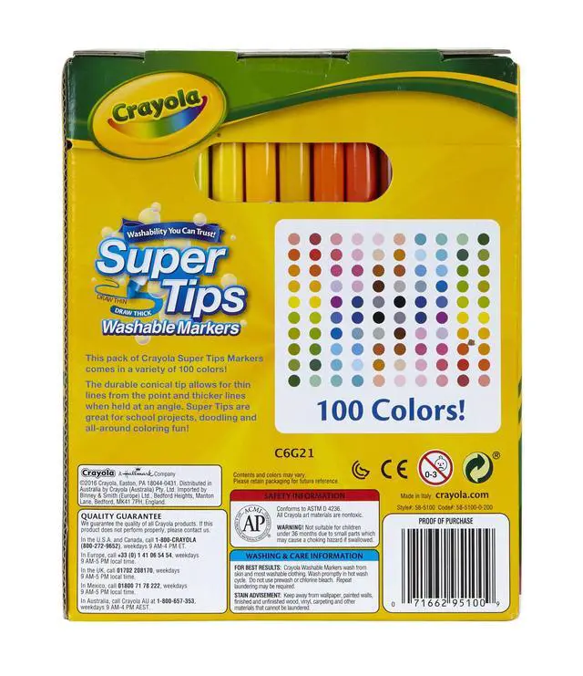 Alt view image 2 of 4 - Super Tips Marker Set (100ct), Fine Point Washable Markers, Teacher Must Haves, Back to School Supplies for Kids & Adults, Art Supplies, Ages 3+