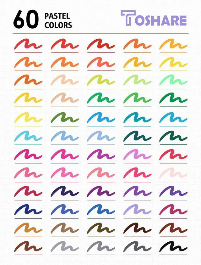 Alt view image 4 of 7 - 60 Colors Dual Tip Watercolor Markers Pens for School Supplies-Brush & Fine