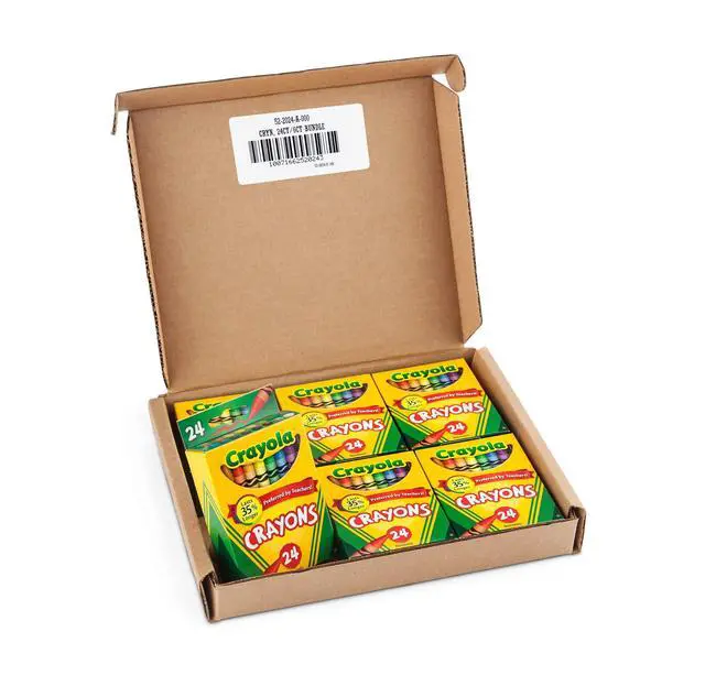 Alt view image 6 of 7 - Crayons, Bulk School Supplies For Kids, 24 Count Crayon Box (Pack Of 6), Assorted Colors