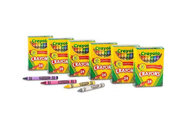 Alt view image 7 of 7 - Crayons, Bulk School Supplies For Kids, 24 Count Crayon Box (Pack Of 6), Assorted Colors