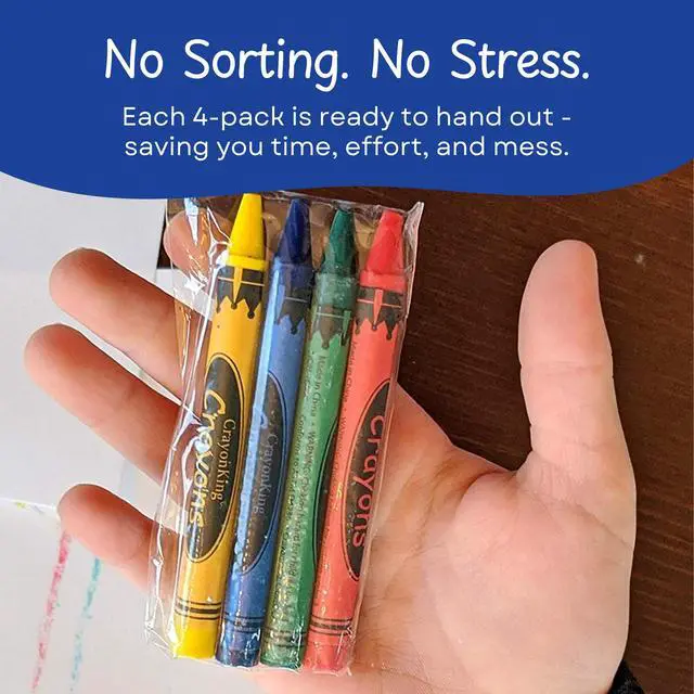 Alt view image 5 of 7 - 300 Bulk Crayons, 75 Individually Wrapped 4-Packs
