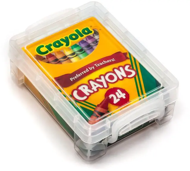 Main image of Crayola Crayons 24 Count with Clear Super Stacker Plastic Crayon Box (Bundle)