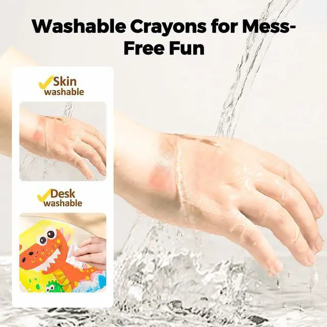 Alt view image 2 of 6 - Jumbo Crayons for Toddlers, 6 Colors TwistJoy Washable Crayon