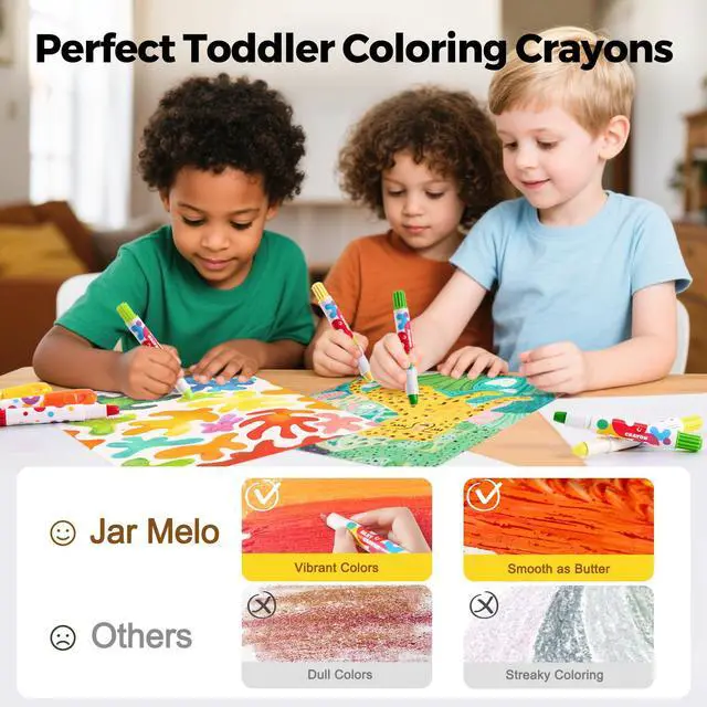 Alt view image 4 of 6 - Jumbo Crayons for Toddlers, 6 Colors TwistJoy Washable Crayon