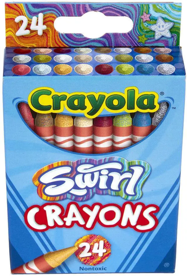 Main image of Swirl Crayons (24ct), Kids Crayons, Multicolor, Rainbow Coloring Supplies, Great for Kids Art Projects, Nontoxic, 3+