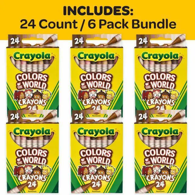 Alt view image 2 of 6 - Bulk Crayon Set, Colors of The World, Teacher Classroom Must Haves, School Supplies Essentials, 6 Sets of 24 Colors