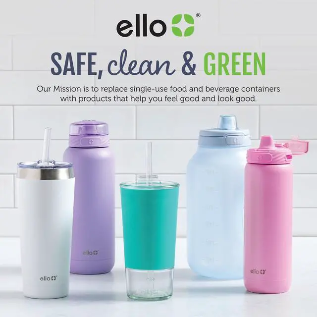 Alt view image 7 of 7 - Emma 14oz Insulated Stainless Kids Water Bottle with Straw, Tidal Wave