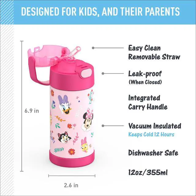 Alt view image 2 of 7 - FUNTAINER Water Bottle with Straw, 12oz, Preschool Minnie