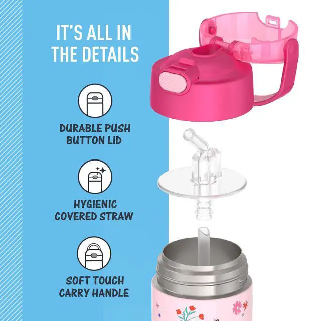 Alt view image 4 of 7 - FUNTAINER Water Bottle with Straw, 12oz, Preschool Minnie