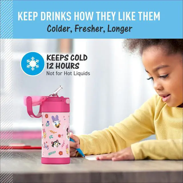 Alt view image 5 of 7 - FUNTAINER Water Bottle with Straw, 12oz, Preschool Minnie