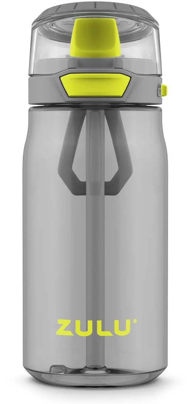 Main image of Kids Flex 16oz Tritan Plastic Water Bottle with Silicone Spout, Leak-Proof Locking Flip Lid and Soft Touch Carry Loop for School Backpack, Lunchbox, and Outdoor Sports, Gray