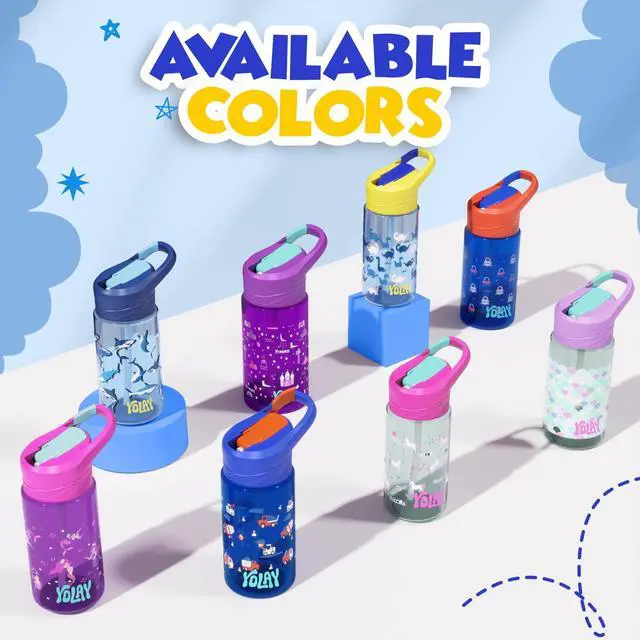 Alt view image 5 of 7 - Kids Water Bottle with Straw, 15 oz, Mermaid
