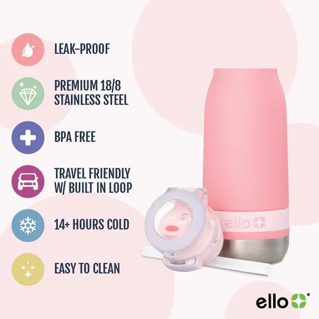 Alt view image 4 of 7 - Emma 14oz Insulated Stainless Kids Water Bottle with Straw, Sweetheart