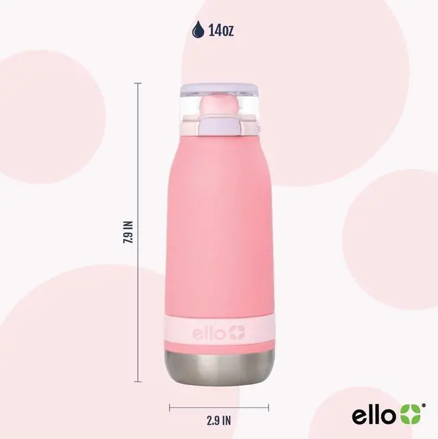 Alt view image 3 of 7 - Emma 14oz Insulated Stainless Kids Water Bottle with Straw, Sweetheart