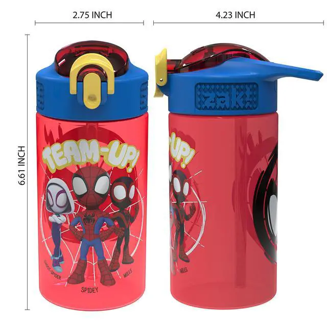 Alt view image 7 of 7 - Spider-Man 16oz Leak-Proof Straw Kids Water Bottle, 2-Pack