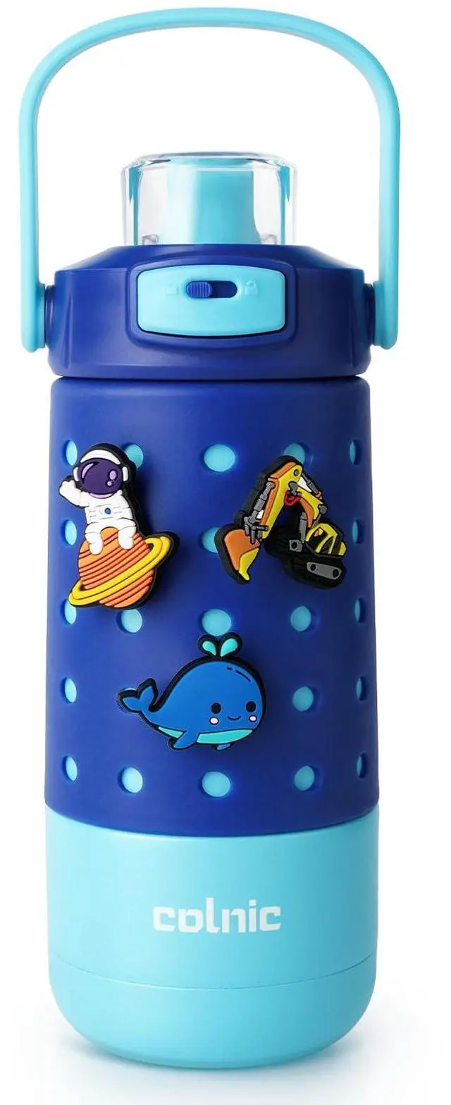 Main image of Kids Water Bottle for School 12 oz,Kids Vacuum Insulated Stainless Steel Water Bottles,Toddler Boy Water Bottle for School with Leak Proof Locking Lid(Ocean Blue)
